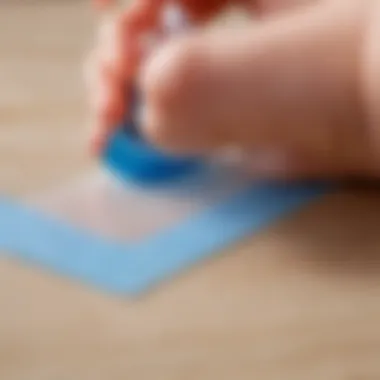 Close-up of the application area for adhesive tape on an infant