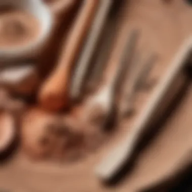Essential Tools: A Close-Up of Air-Dry Clay Materials Close-up view of various air-dry clay tools and materials