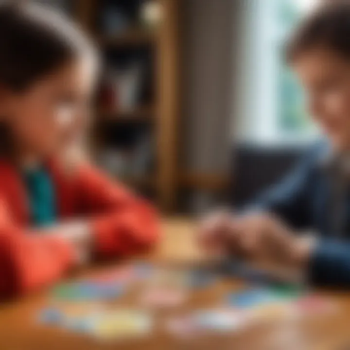 Children playing Uno together