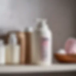 A close-up of baby powder container on a bathroom shelf