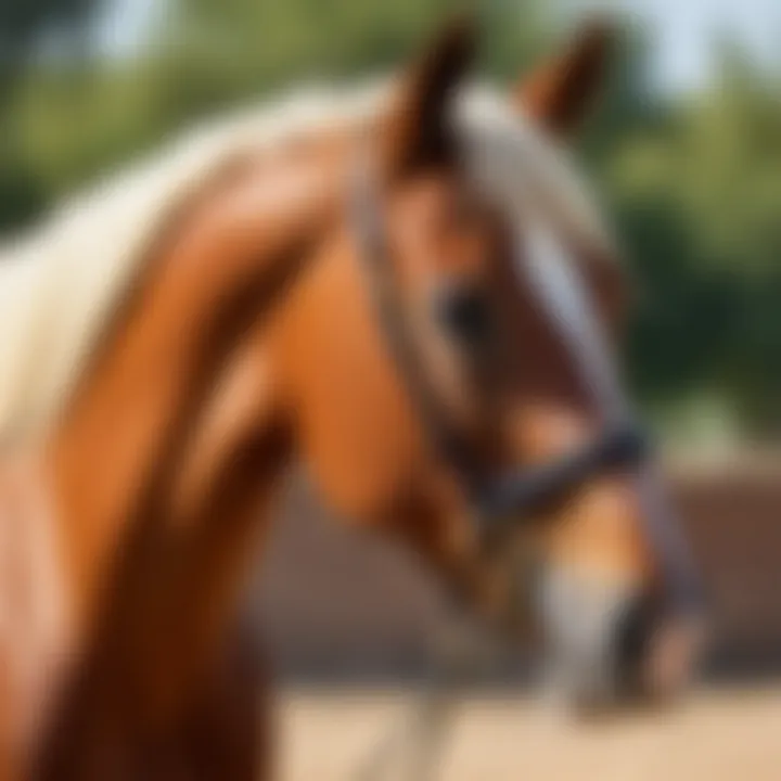 A close-up of Arabian horse features, highlighting its unique characteristics