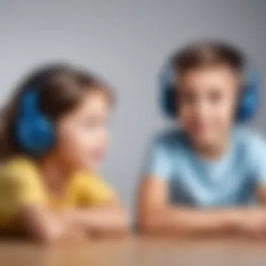 Illustration of children distinguishing between good and bad audio content