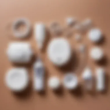 Components of the Avent Electric Breast Pump Components of the Avent electric breast pump laid out for assembly