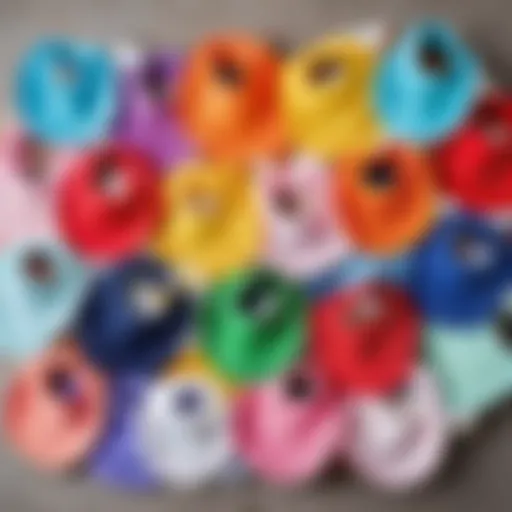 Colorful baby bibs arranged artistically