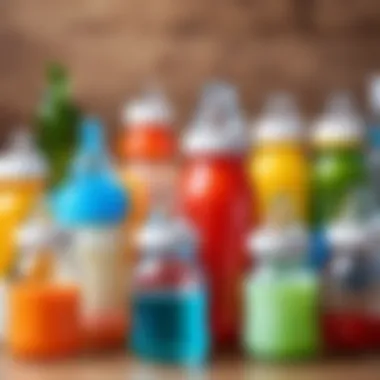 Variety of Baby Bottle Types Different types of baby bottles for feeding