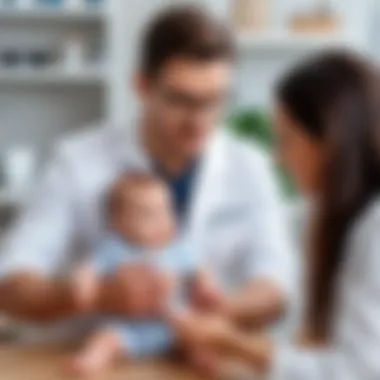 A pediatrician consulting with parents