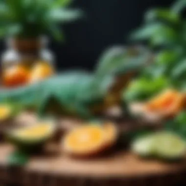 Optimal Food Choices for Your Basilisk An array of food items suitable for a basilisk