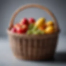 Stylish basket filled with assorted products
