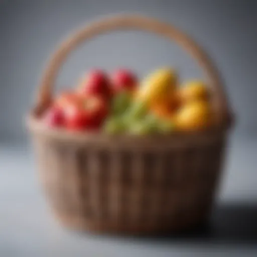Stylish basket filled with assorted products