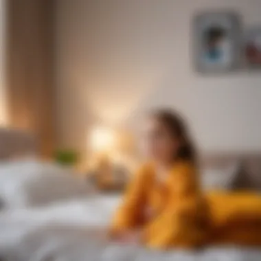 Preparing for Bedtime A cozy bedroom setting with a child preparing for bedtime