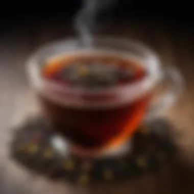 Benefits of Black Tea A close-up of loose leaf black tea in a cup