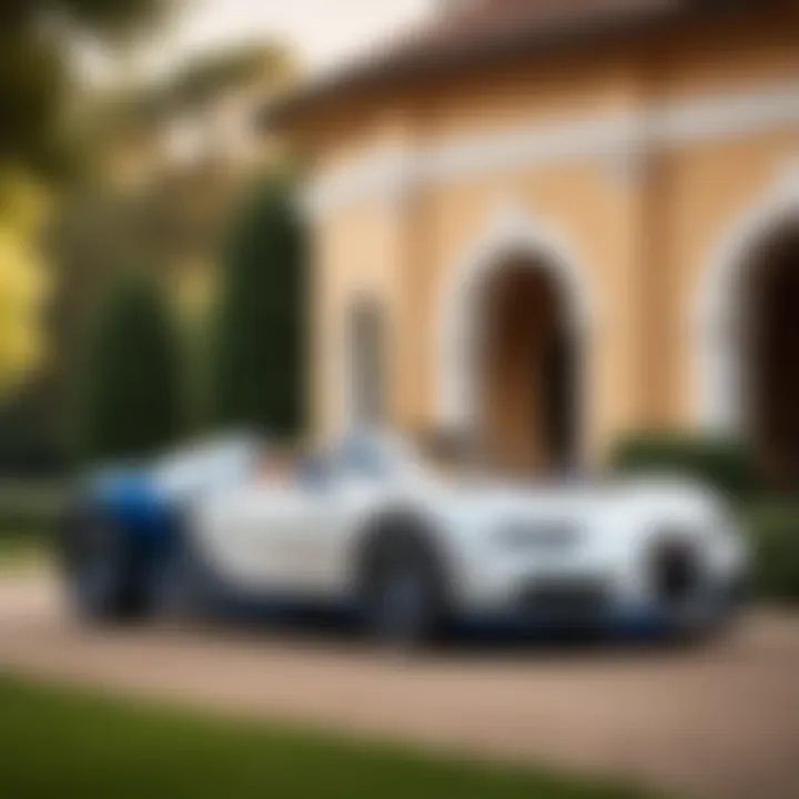 An exclusive Bugatti model in a stunning outdoor setting