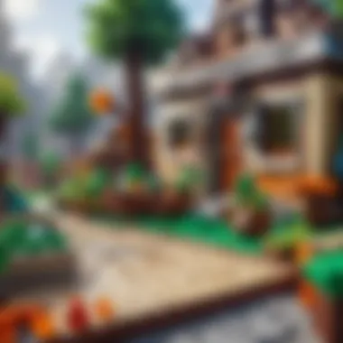 Imaginative LEGO Minecraft Scene A vibrant scene depicting the imaginative possibilities within LEGO Minecraft