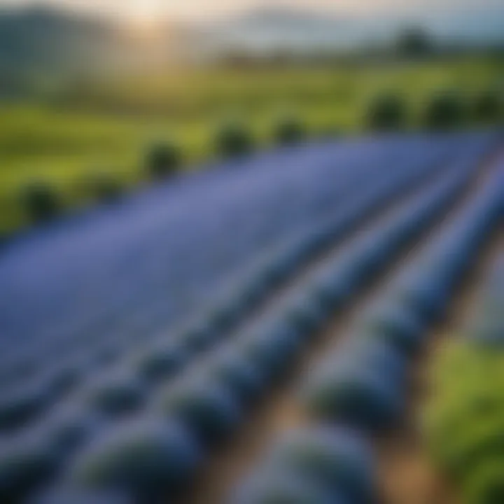 A picturesque landscape where blue tea plants are cultivated, highlighting their natural habitat.