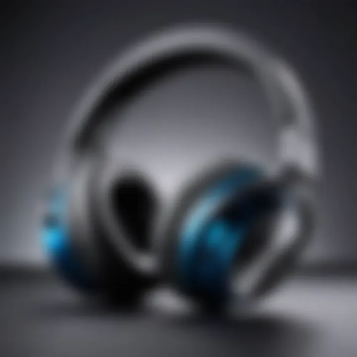 An illustration of sound quality features highlighted on a headphone model.