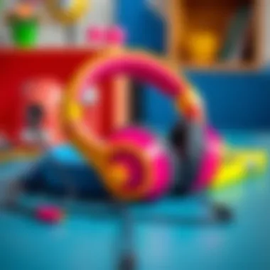 Vibrant Headphones for Kids Colorful children's headphones on a table