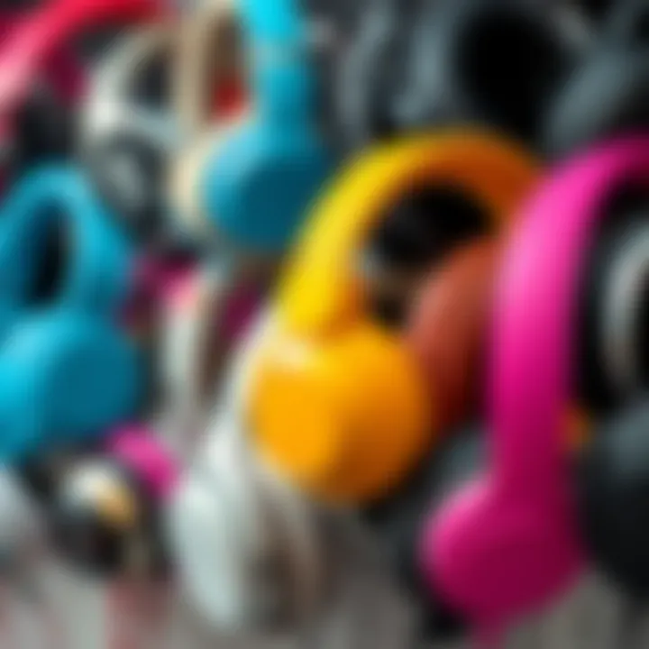 Variety of Headphone Types Different types of headphones displayed together