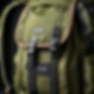 Close-up of safety features on a backpack