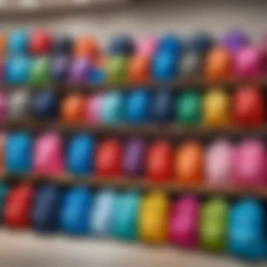 Vibrant Selection of Children's Backpacks Colorful children's backpacks displayed in a store