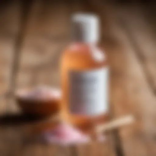 Calamine lotion bottle on a wooden surface