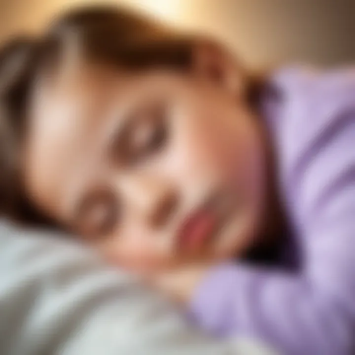 A serene environment depicting a child peacefully sleeping, illustrating the calming effects of glycine.