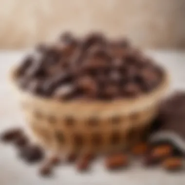 A shopping basket filled with various carob products