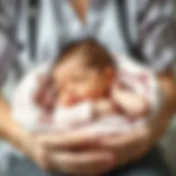 A caregiver gently cradling a newborn for comfort