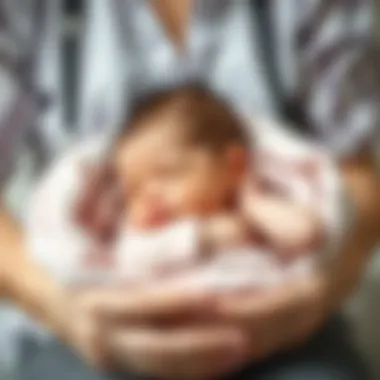 Cradling Techniques for Newborns A caregiver gently cradling a newborn for comfort