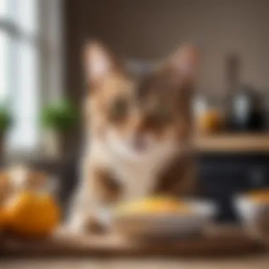 Cat enjoying homemade porridge