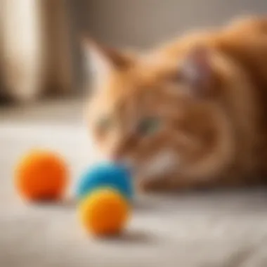 A cozy cat toy resting on a clean surface