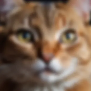 The Allure of Feline Gaze A mesmerizing close-up of a cat's expressive eyes, capturing its curious nature.
