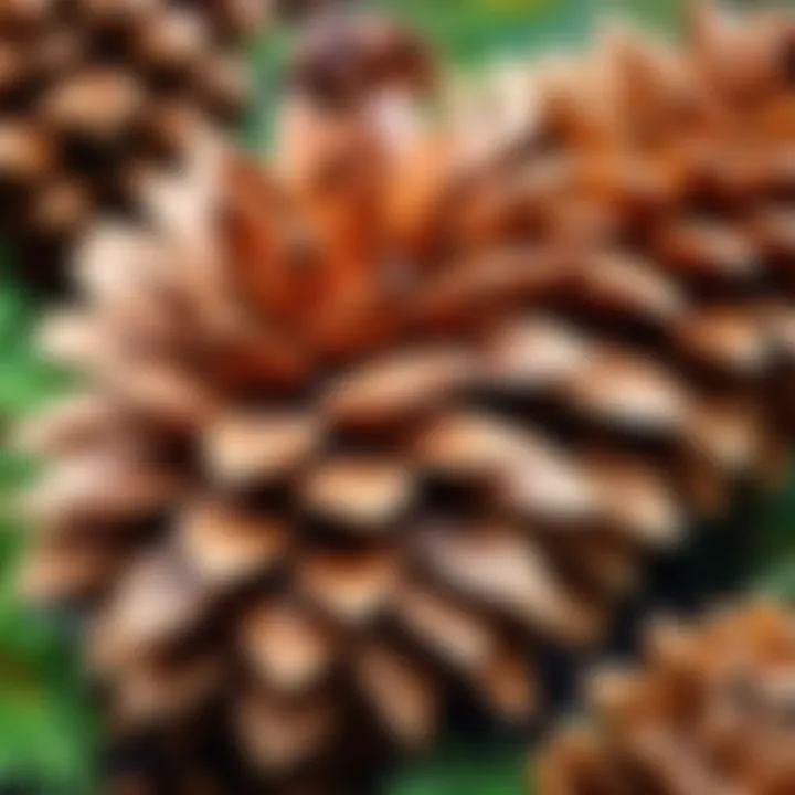 Close-up of pine cones highlighting their texture and uniqueness