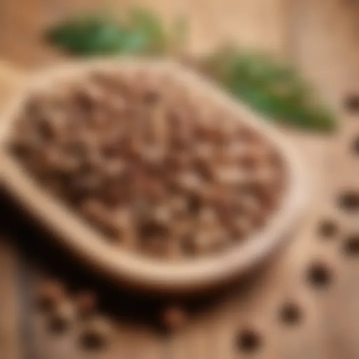 A rustic wooden table displaying cedar nuts and their health benefits