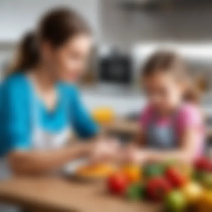 A parent checking the safety of food for children