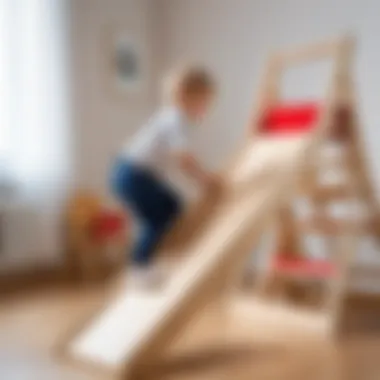 Developing Motor Skills on the Pikler Triangle Child climbing the Pikler triangle with slide