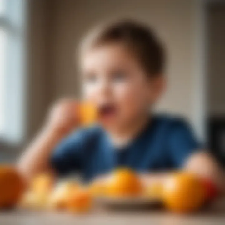 A child enjoying a healthy snack enriched with HTR vitamins.