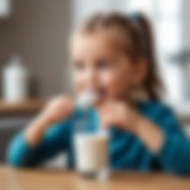 Child enjoying a magnesium supplement drink