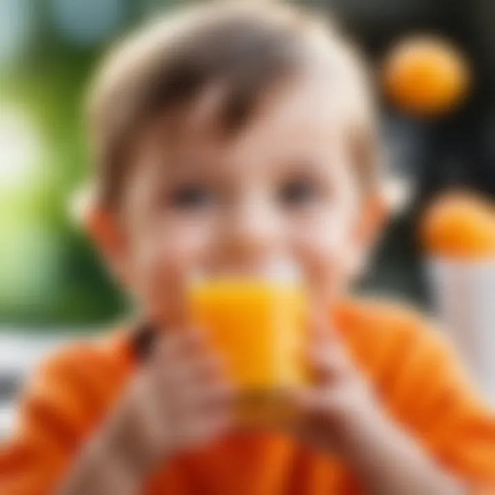 Child Enjoying Vitamin C Drink