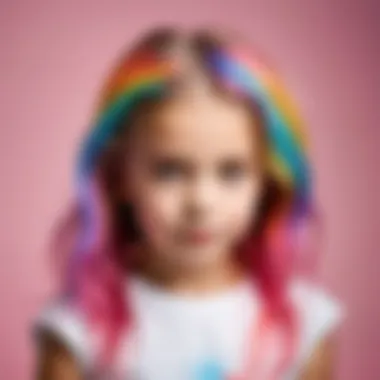 Child experimenting with hair chalk for a fun look