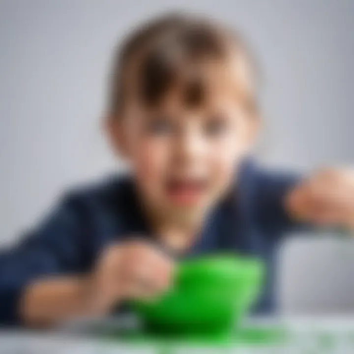 Child engaging with slime, exploring its sensory properties