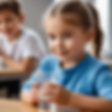Administering Acipol to Children Child holding a glass of water with a probiotic preparation