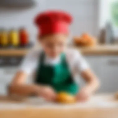 A child learning to use a pastry bag with guidance