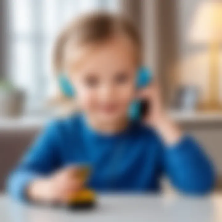 Child engaging with a toy phone