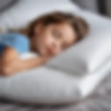 Child peacefully sleeping on a holfitex pillow