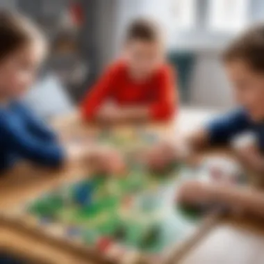 Children collaborating and enjoying a board game session.