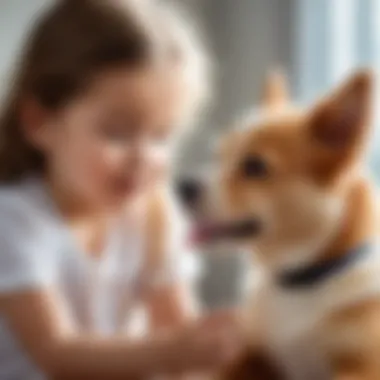 Children engaging with a toy dog, illustrating the impact of play on emotional development.