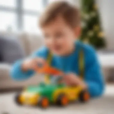 Children playing with Luntik toys