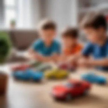 Children engaging with 1:43 scale model cars, enhancing their play experience.