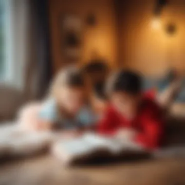 A scene depicting children immersed in reading.