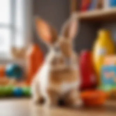 Children's toys inspired by rabbits, illustrating their appeal in modern products.